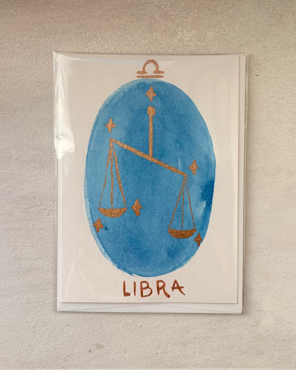 Libra: Hand-Painted Original Greeting Card