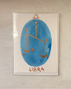 Libra: Hand-Painted Original Greeting Card