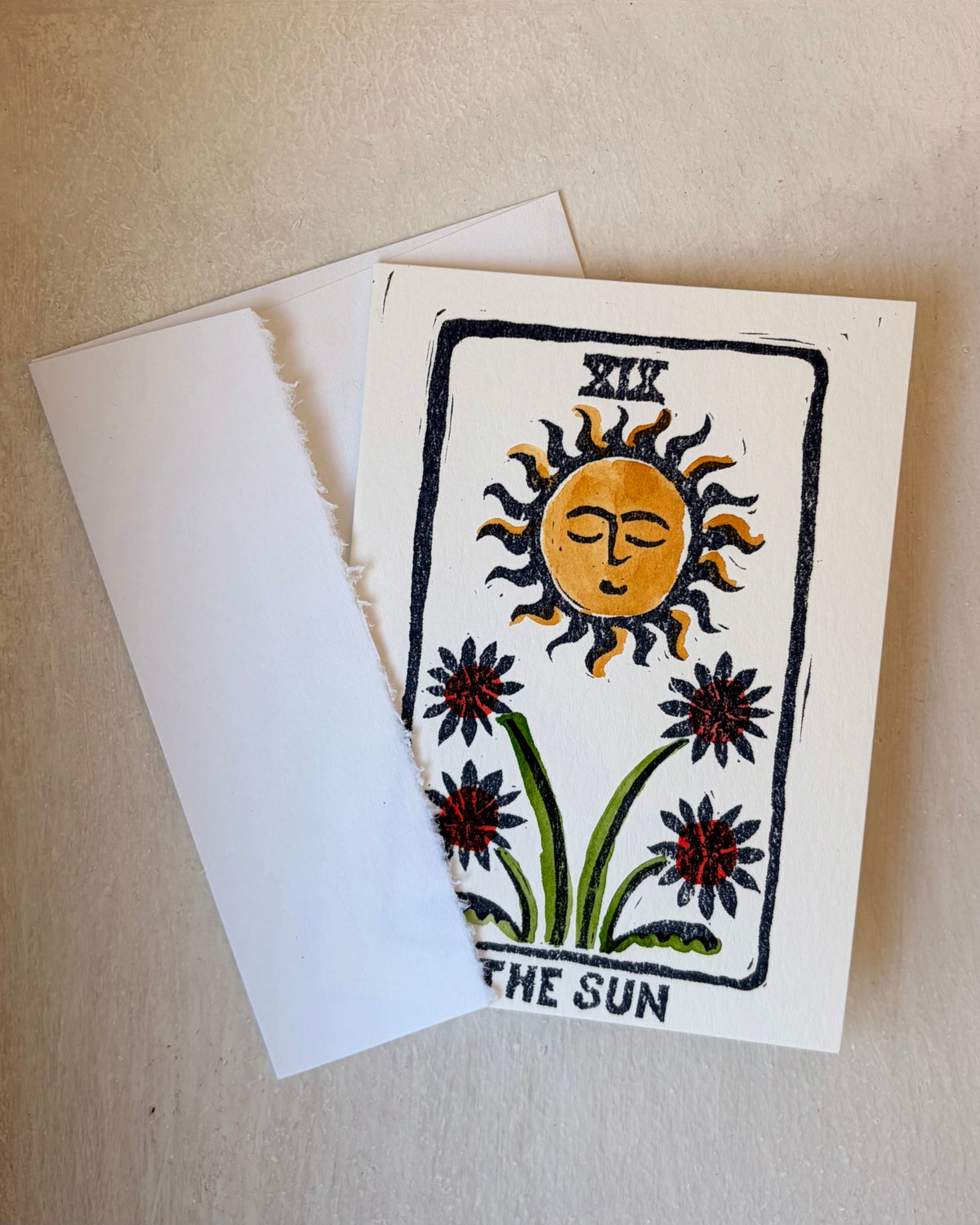 The Sun: Hand-Painted Original Tarot Greeting Card