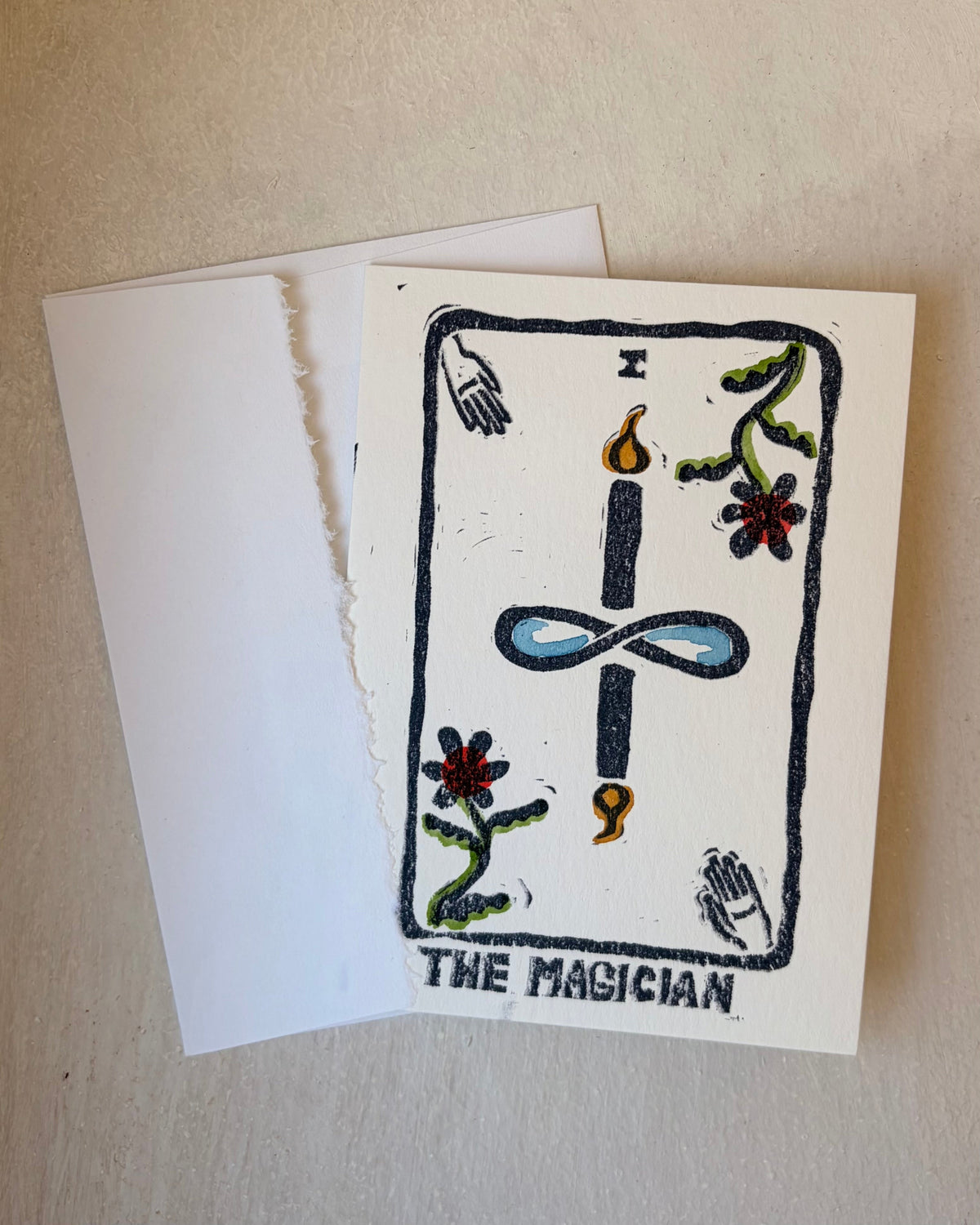 The Magician: Hand-Painted Original Tarot Greeting Card