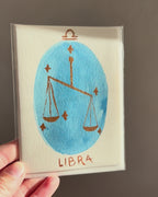 Libra: Hand-Painted Original Greeting Card